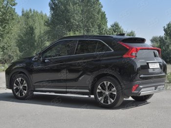 12 999 р. Защита заднего бампера (Ø75х42 мм, нержавейка) Russtal Mitsubishi Eclipse Cross GK дорестайлинг (2017-2021)  с доставкой в г. Кемерово. Увеличить фотографию 2