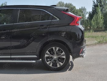 12 999 р. Защита заднего бампера (Ø75х42 мм, нержавейка) Russtal Mitsubishi Eclipse Cross GK дорестайлинг (2017-2021)  с доставкой в г. Кемерово. Увеличить фотографию 3