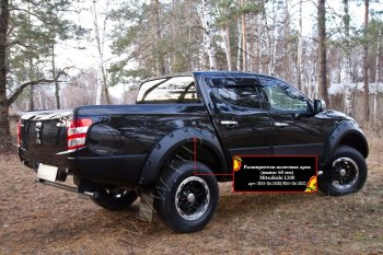 27 549 р. Расширители колесных арок RA (60 мм, комплект) Mitsubishi L200 5 KK,KL дорестайлинг (2015-2019) (Поверхность глянец (под покраску), Неокрашенные)  с доставкой в г. Кемерово. Увеличить фотографию 5