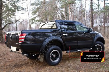 11 449 р. Молдинги дверей RA (комплект) Mitsubishi L200 5 KK,KL дорестайлинг (2015-2019) (Поверхность глянец (под окраску), Неокрашенные)  с доставкой в г. Кемерово. Увеличить фотографию 2