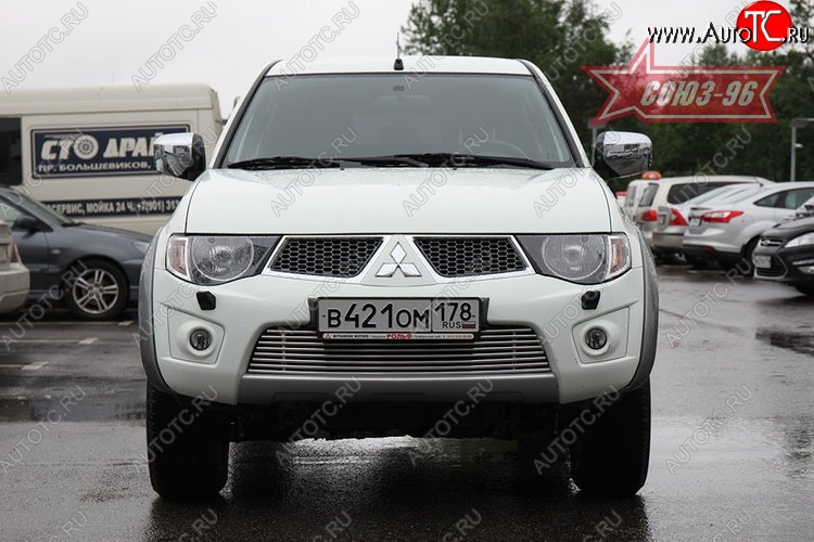 5 129 р. Декоративный элемент воздухозаборника Souz-96 (d10) Mitsubishi L200 5 KK,KL дорестайлинг (2015-2019)  с доставкой в г. Кемерово