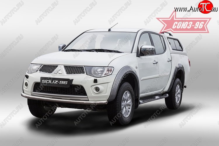10 394 р. Защита переднего бампера одинарная Souz-96 (d60). Mitsubishi L200 5 KK,KL дорестайлинг (2015-2019)  с доставкой в г. Кемерово