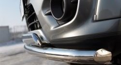 14 399 р. Защита переднего бампера (2 трубы Ø63 и 75х42 мм, нержавейка) Russtal Mitsubishi L200 5 KK,KL дорестайлинг (2015-2019)  с доставкой в г. Кемерово. Увеличить фотографию 4