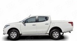 77 999 р. Защита порогов из круглой трубы диаметром 76 мм (рестайлинг) Russtal Mitsubishi L200 5 KK,KL дорестайлинг (2015-2019) (Защита порогов с со скосами на торцах (вариант 1))  с доставкой в г. Кемерово. Увеличить фотографию 2