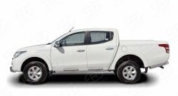 77 999 р. Защита порогов из круглой трубы диаметром 76 мм (рестайлинг) Russtal Mitsubishi L200 5 KK,KL дорестайлинг (2015-2019) (Защита порогов с со скосами на торцах (вариант 1))  с доставкой в г. Кемерово. Увеличить фотографию 3