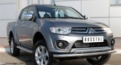 32 849 р. Широкая защита порогов SLITKOFF  Mitsubishi L200  5 KK,KL (2015-2019) дорестайлинг  с доставкой в г. Кемерово. Увеличить фотографию 4