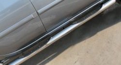 83 999 р. Защита порогов с пластиковыми вставками для ног из круглой трубы диаметром 76 мм Russtal Mitsubishi L200 5 KK,KL дорестайлинг (2015-2019) (Защита порогов с со скосами на торцах (вариант 1))  с доставкой в г. Кемерово. Увеличить фотографию 5