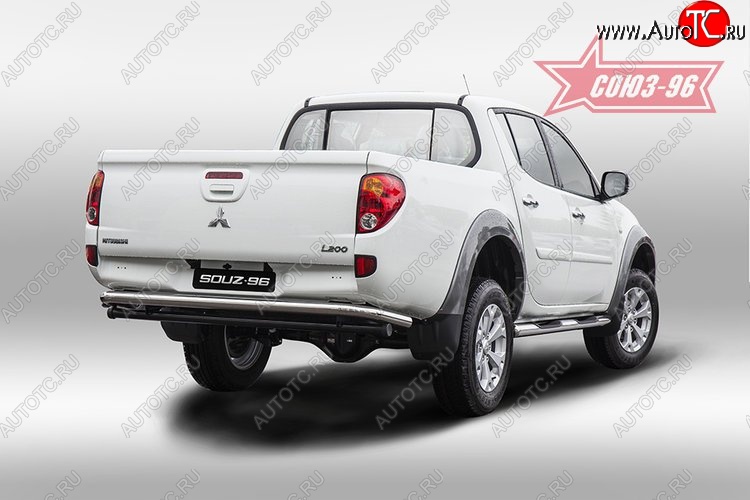 9 809 р. Одинарная защита заднего бампера d60 Souz-96 Mitsubishi L200 5 KK,KL дорестайлинг (2015-2019)  с доставкой в г. Кемерово