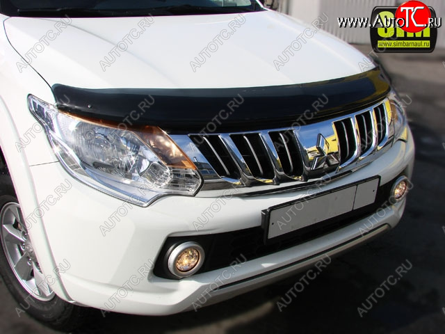 3 299 р. Дефлектор капота SIM Mitsubishi L200 5 KK,KL дорестайлинг (2015-2019)  с доставкой в г. Кемерово