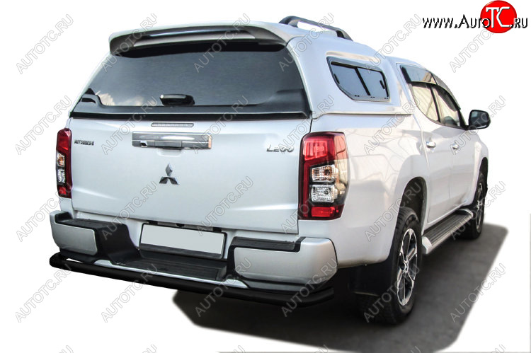 9 999 р. Защита заднего бампера Slitkoff (Ø 57 мм, с бампером)  Mitsubishi L200  5 KK,KL (2018-2022) рестайлинг (Сталь с полимерным покрытием. Цвет: черный)  с доставкой в г. Кемерово