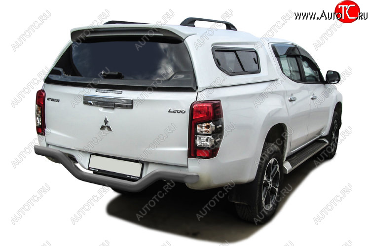 11 999 р. Защита заднего бампера Slitkoff (Ø 57 мм, без бампера)  Mitsubishi L200  5 KK,KL (2018-2022) рестайлинг (Сталь с полимерным покрытием. Цвет: серебристый)  с доставкой в г. Кемерово