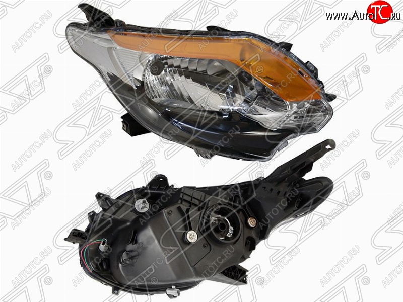 12 749 р. Правая передняя фара SAT (черная) Mitsubishi L200 5 KK,KL дорестайлинг (2015-2019)  с доставкой в г. Кемерово