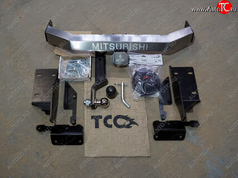 23 849 р. Фаркоп (тягово-сцепное устройство) без заднего бампера TCC  Mitsubishi L200  5 KK,KL (2015-2022) дорестайлинг, рестайлинг (оцинкованный, шар Е, усиленный, надпись Mitsubishi)  с доставкой в г. Кемерово