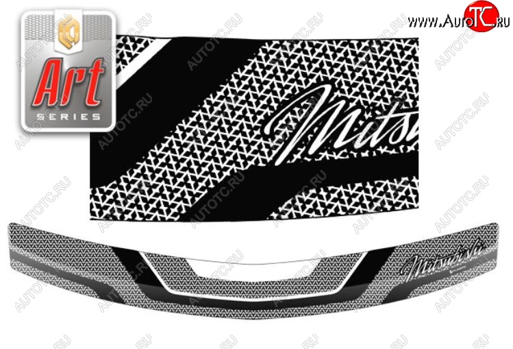 2 399 р. Дефлектор капота CA-Plastiс  Mitsubishi L200  4 (2006-2014)  дорестайлинг (серия Art черная)  с доставкой в г. Кемерово