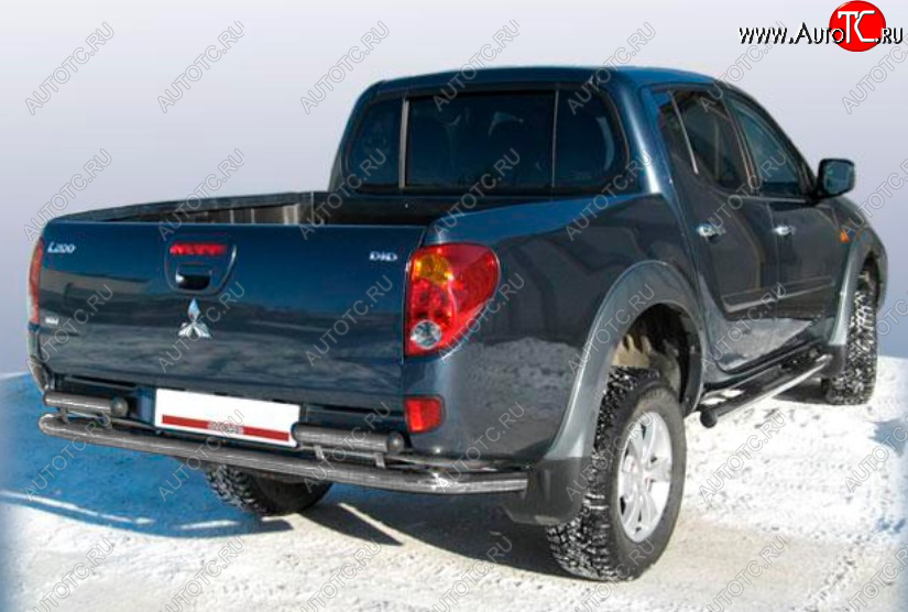 10 299 р. Защита переднего бампера Slitkoff (Ø 57 мм).  Mitsubishi L200 ( 4,  5 KK,KL) (2006-2022)  дорестайлинг, рестайлинг (Сталь с полимерным покрытием. Цвет: серебристый)  с доставкой в г. Кемерово