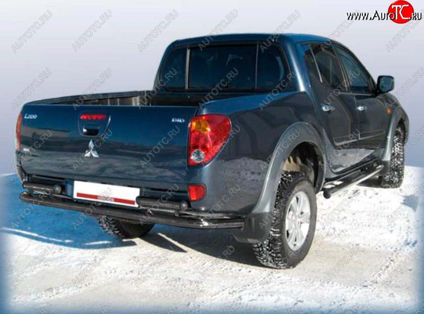 10 299 р. Защита заднего бампера Slitkoff (Ø 57 мм)  Mitsubishi L200 ( 4,  5 KK,KL) (2006-2022)  дорестайлинг, рестайлинг (Сталь с полимерным покрытием. Цвет: черный)  с доставкой в г. Кемерово