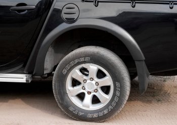10 299 р. Накладки колесных арок RA (40 мм, комплект) Mitsubishi L200 5 KK,KL рестайлинг (2018-2022) (Поверхность глянец (под окраску), Неокрашенные)  с доставкой в г. Кемерово. Увеличить фотографию 2