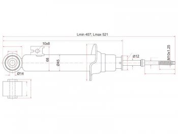 Амортизатор передний LH=RH SAT Mitsubishi L200 ( 4,  5 KK,KL) - Pajero Sport  PB