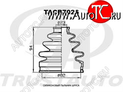 559 р. Пыльник шруса силиконовый (внутренний 82x94x23) Trustauto Mitsubishi L200 4  дорестайлинг (2006-2014)  с доставкой в г. Кемерово