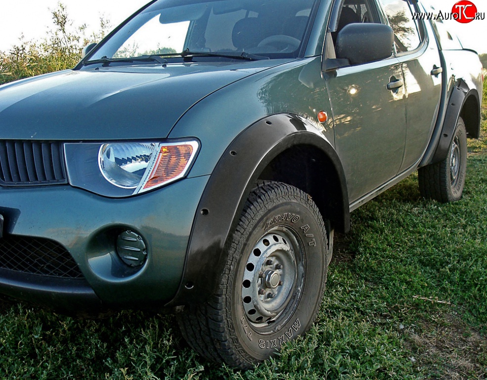 14 799 р. Расширители арок RA (комплект, 90 мм, Standart) Mitsubishi L200 5 KK,KL рестайлинг (2018-2022) (Поверхность шагрень)  с доставкой в г. Кемерово