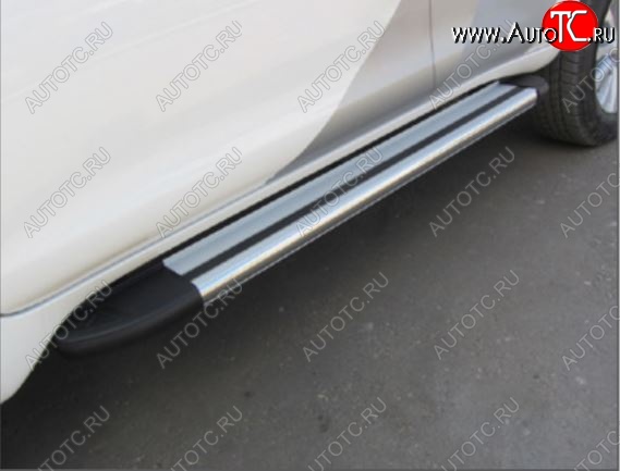 11 789 р. Порожки для ног TRITON Arbori Luxe Silver Mitsubishi L200 5 KK,KL рестайлинг (2018-2022)  с доставкой в г. Кемерово