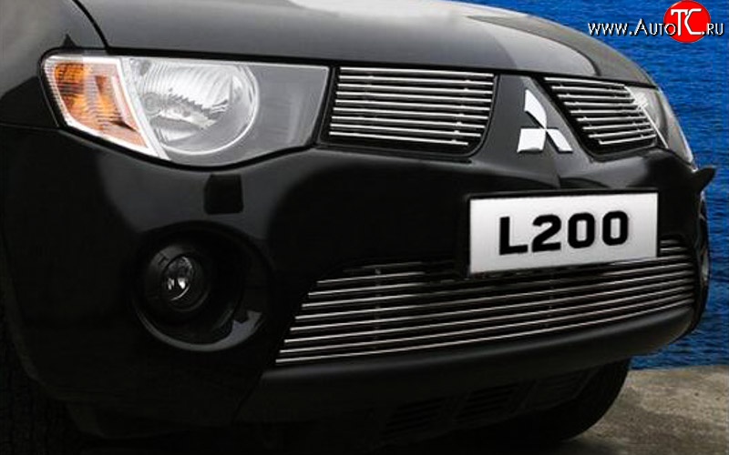 4 399 р. Декоративная вставка решетки радиатора Berkut Mitsubishi L200 4  дорестайлинг (2006-2014)  с доставкой в г. Кемерово