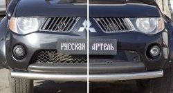 2 579 р. Защитная сетка решетки переднего бампера РА Mitsubishi L200 4  дорестайлинг (2006-2014)  с доставкой в г. Кемерово. Увеличить фотографию 2