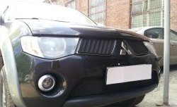 2 099 р. Нижняя сетка на бампер Russtal (черная) Mitsubishi Pajero Sport PB дорестайлинг (2008-2013)  с доставкой в г. Кемерово. Увеличить фотографию 3