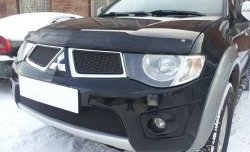 2 099 р. Нижняя сетка на бампер Russtal (черная) Mitsubishi Pajero Sport PB дорестайлинг (2008-2013)  с доставкой в г. Кемерово. Увеличить фотографию 5