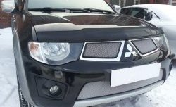 1 539 р. Нижняя сетка на бампер Russtal (хром)  Mitsubishi L200  4 - Pajero Sport  PB  с доставкой в г. Кемерово. Увеличить фотографию 3