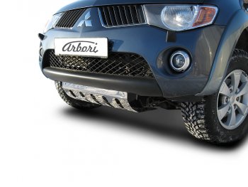 6 389 р. Защита переднего бампера TRITON Arbori (декоративно-силовая с защитой картера). Mitsubishi L200 4  дорестайлинг (2006-2014)  с доставкой в г. Кемерово. Увеличить фотографию 2