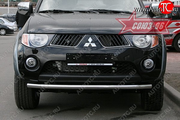 11 069 р. Защита переднего бампера одинарная Souz-96 (d60) Mitsubishi L200 4  дорестайлинг (2006-2014)  с доставкой в г. Кемерово