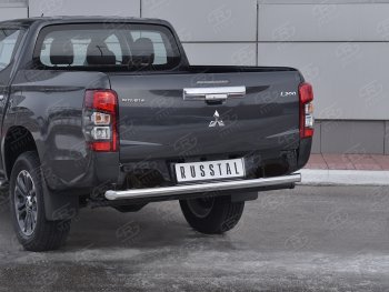 19 999 р. Защита заднего бампера (Ø63 мм, нержавейка) RUSSTAL  Mitsubishi L200  5 KK,KL (2018-2022) рестайлинг  с доставкой в г. Кемерово. Увеличить фотографию 2