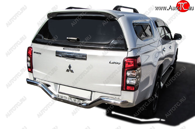 21 999 р. Защита заднего бампера Slitkoff (Ø 57 мм, волна, со стальной ступенькой)  Mitsubishi L200  5 KK,KL (2018-2022) рестайлинг  с доставкой в г. Кемерово