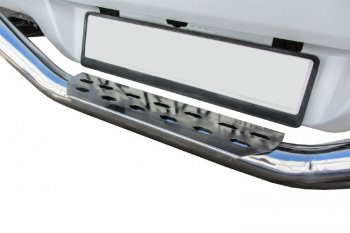 21 999 р. Защита заднего бампера Slitkoff (Ø 57 мм, волна, со стальной ступенькой)  Mitsubishi L200  5 KK,KL (2018-2022) рестайлинг  с доставкой в г. Кемерово. Увеличить фотографию 2
