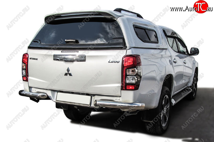 14 099 р. Защита заднего бампера Slitkoff (Ø 76 мм, без бампера)  Mitsubishi L200  5 KK,KL (2018-2022) рестайлинг (Нержавеющая сталь)  с доставкой в г. Кемерово