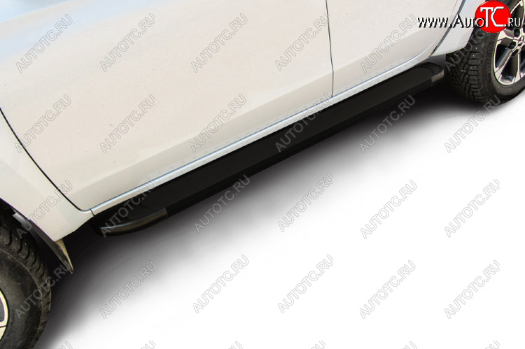 13 349 р. Пороги алюминиевые Slitkoff  Mitsubishi L200  5 KK,KL (2018-2022) рестайлинг (Optima Black )  с доставкой в г. Кемерово