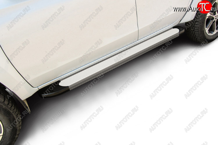 13 349 р. Пороги алюминиевые Slitkoff  Mitsubishi L200  5 KK,KL (2018-2022) рестайлинг (Optima Silver)  с доставкой в г. Кемерово