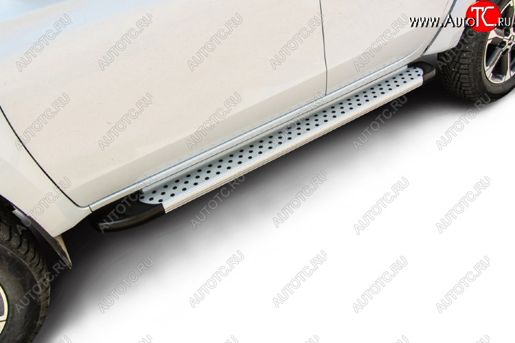 17 399 р. Пороги алюминиевые Slitkoff  Mitsubishi L200  5 KK,KL (2018-2022) рестайлинг (Standart Silver)  с доставкой в г. Кемерово