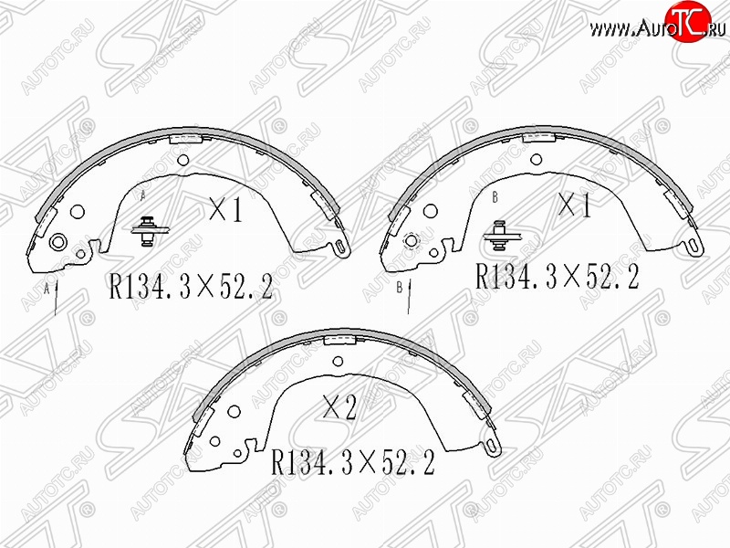 2 279 р. Колодки тормозные задние SAT  Mitsubishi L200  4 (2006-2014)  дорестайлинг  с доставкой в г. Кемерово