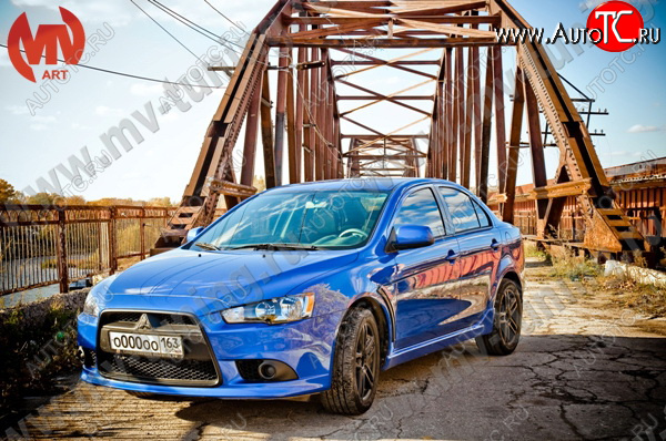 6 599 р. Накладки порогов EVO  Mitsubishi Lancer  10 CY (2007-2017) седан дорестайлинг, седан рестайлинг, хэтчбек 5 дв рестайлинг (Неокрашенные)  с доставкой в г. Кемерово