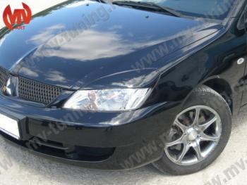 1 149 р. Реснички на фары var №2 (широкие)  Mitsubishi Lancer  9 CS (2003-2009) седан 1-ый рестайлинг, универсал 1-ый рестайлинг, седан 2-ой рестайлинг, универсал 2-ой рестайлинг (Неокрашенные)  с доставкой в г. Кемерово. Увеличить фотографию 2