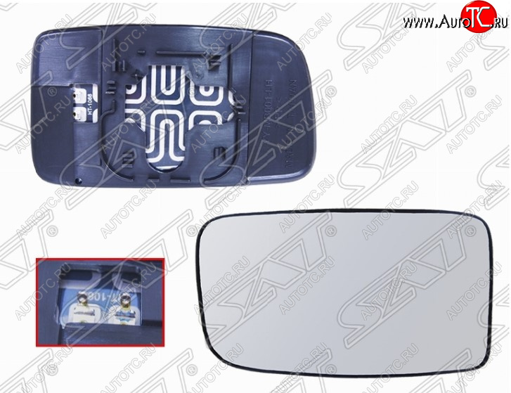 1 159 р. Левое полотно зеркала SAT (с обогревом) Mitsubishi Lancer 9 CS седан 2-ой рестайлинг (2005-2009)  с доставкой в г. Кемерово