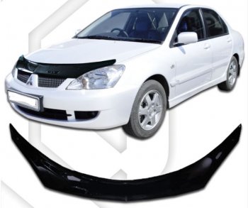 2 199 р. Дефлектор капота CA-Plastiс exclusive  Mitsubishi Lancer  9 CS (2005-2009) седан 2-ой рестайлинг, универсал 2-ой рестайлинг (серия Classic черный)  с доставкой в г. Кемерово. Увеличить фотографию 2