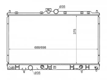 Радиатор двигателя SAT (трубчатый, МКПП/АКПП, 1.3/1.5/1.6/2.0) Mitsubishi Lancer 9 CS седан 2-ой рестайлинг (2005-2009)