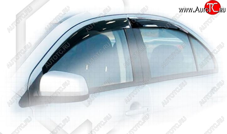 1 899 р. Дефлектора окон CA-Plastic Mitsubishi Lancer 10 CY седан дорестайлинг (2007-2010) (Classic полупрозрачный, Без хром.молдинга)  с доставкой в г. Кемерово