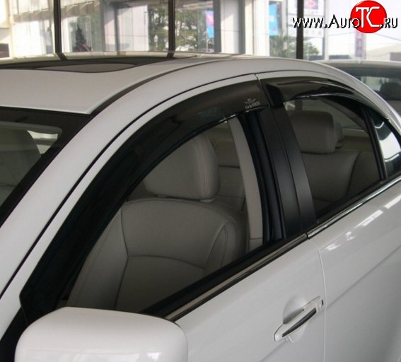999 р. Комплект дефлекторов окон (ветровиков) 4 шт. Russtal Mitsubishi Lancer 10 CY седан дорестайлинг (2007-2010)  с доставкой в г. Кемерово