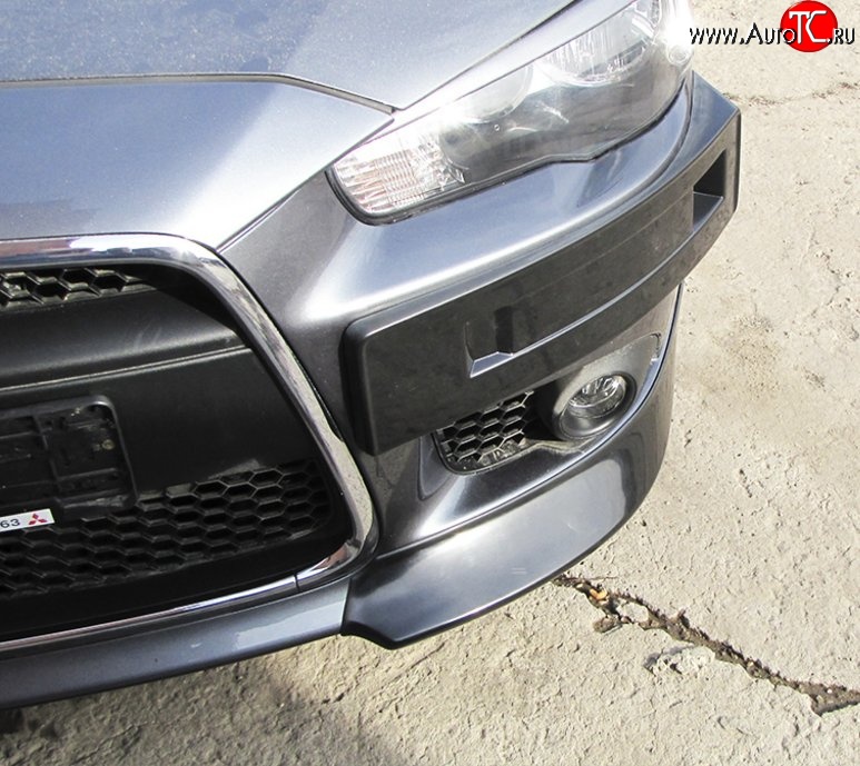4 299 р. Накладки на передний бампер Restayl  Mitsubishi Lancer  10 CY (2007-2017) седан дорестайлинг, хэтчбэк дорестайлинг, седан рестайлинг, хэтчбек 5 дв рестайлинг (Неокрашенная)  с доставкой в г. Кемерово