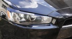 549 р. Реснички на фары RA Mitsubishi Lancer 10 CY седан рестайлинг (2011-2017) (Неокрашенные)  с доставкой в г. Кемерово. Увеличить фотографию 2