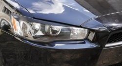 769 р. Реснички на фары RA Mitsubishi Lancer 10 CY седан рестайлинг (2011-2017) (Неокрашенные)  с доставкой в г. Кемерово. Увеличить фотографию 2
